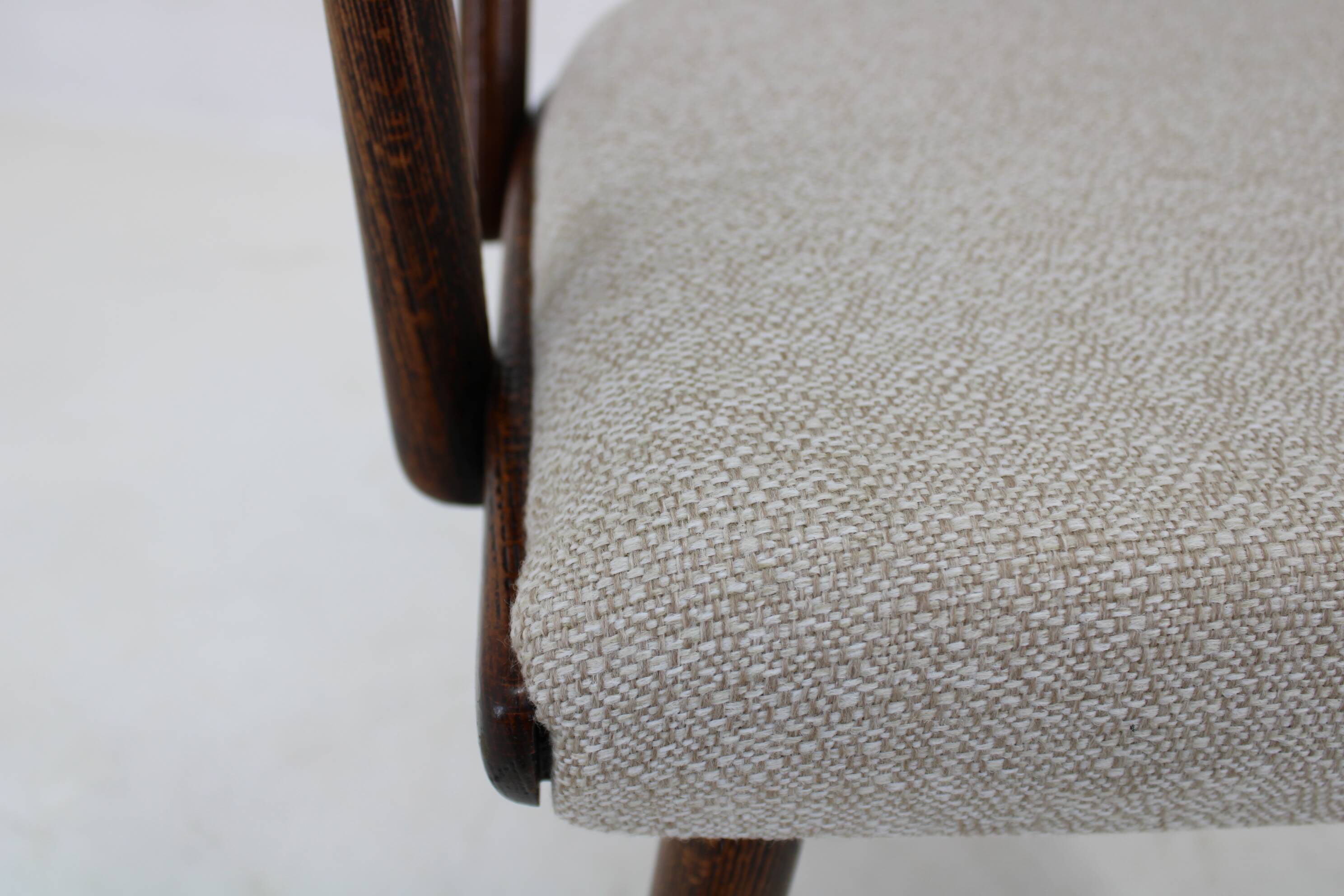 1960s Antonin Suman Set of Six Beech Dining Chairs, Restored