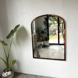 Large antique mercury mirror in copper-plated metal, 1930