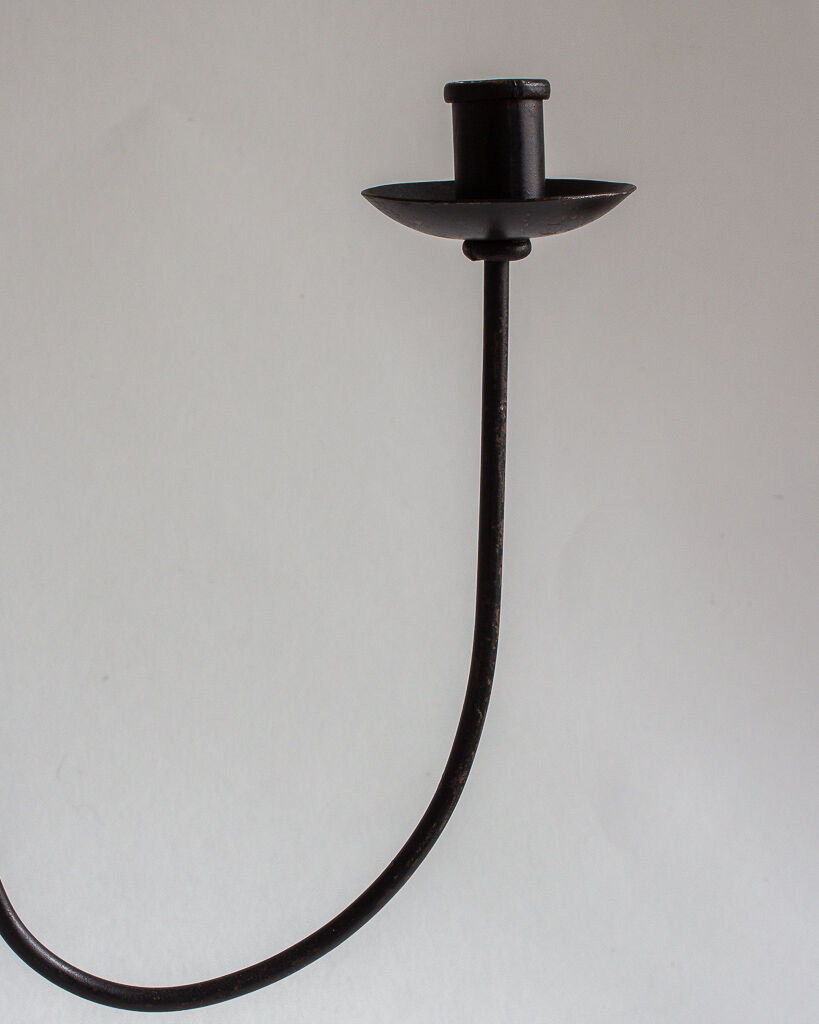 Wrought iron candlestick, craftsmanship, 60s/70s