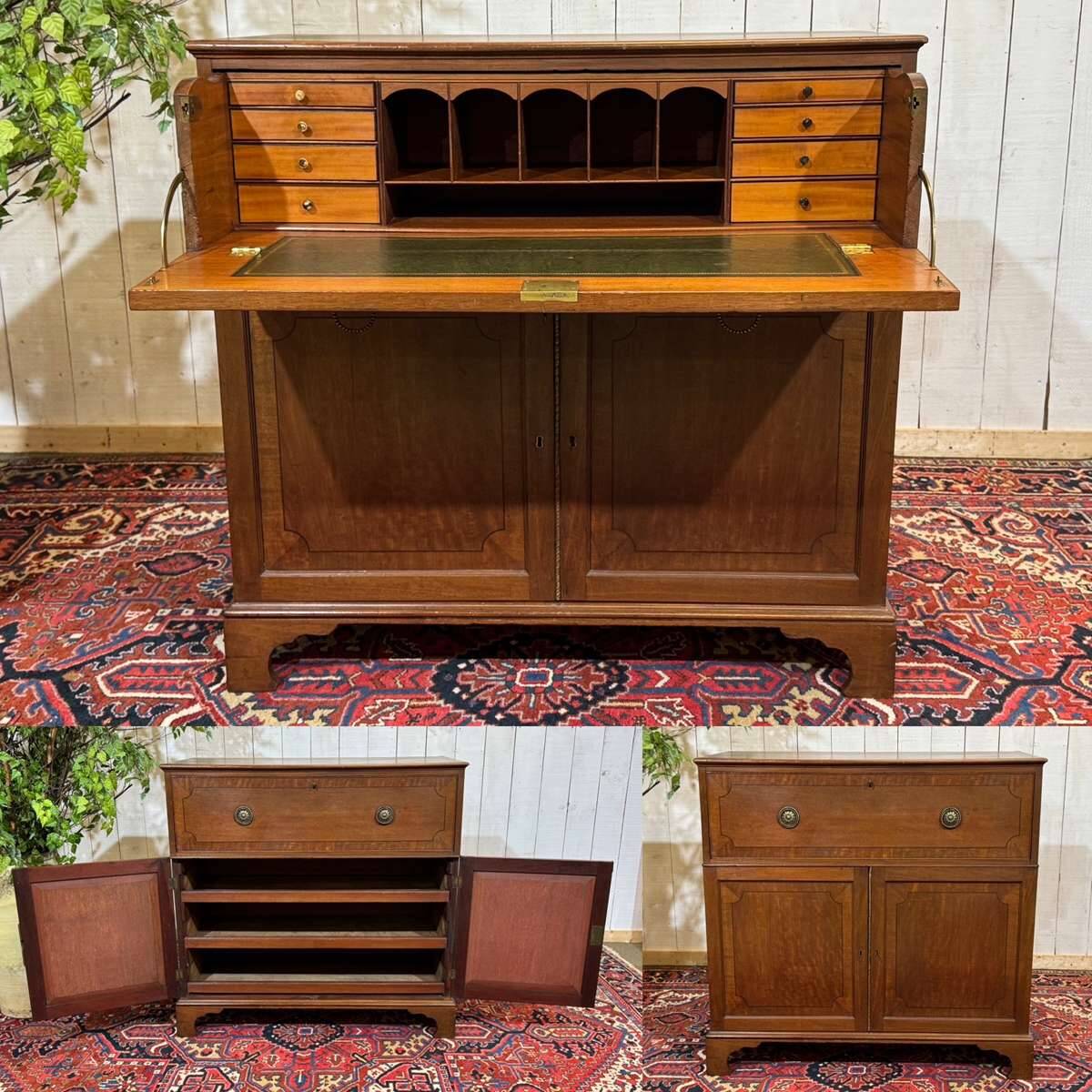 Commode secrétaire anglaise 19ème en acajou