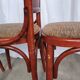 Chaises de bistrot italiennes vintage - Bois rougeâtre, tissu marron, années 1980 - Lot de 6