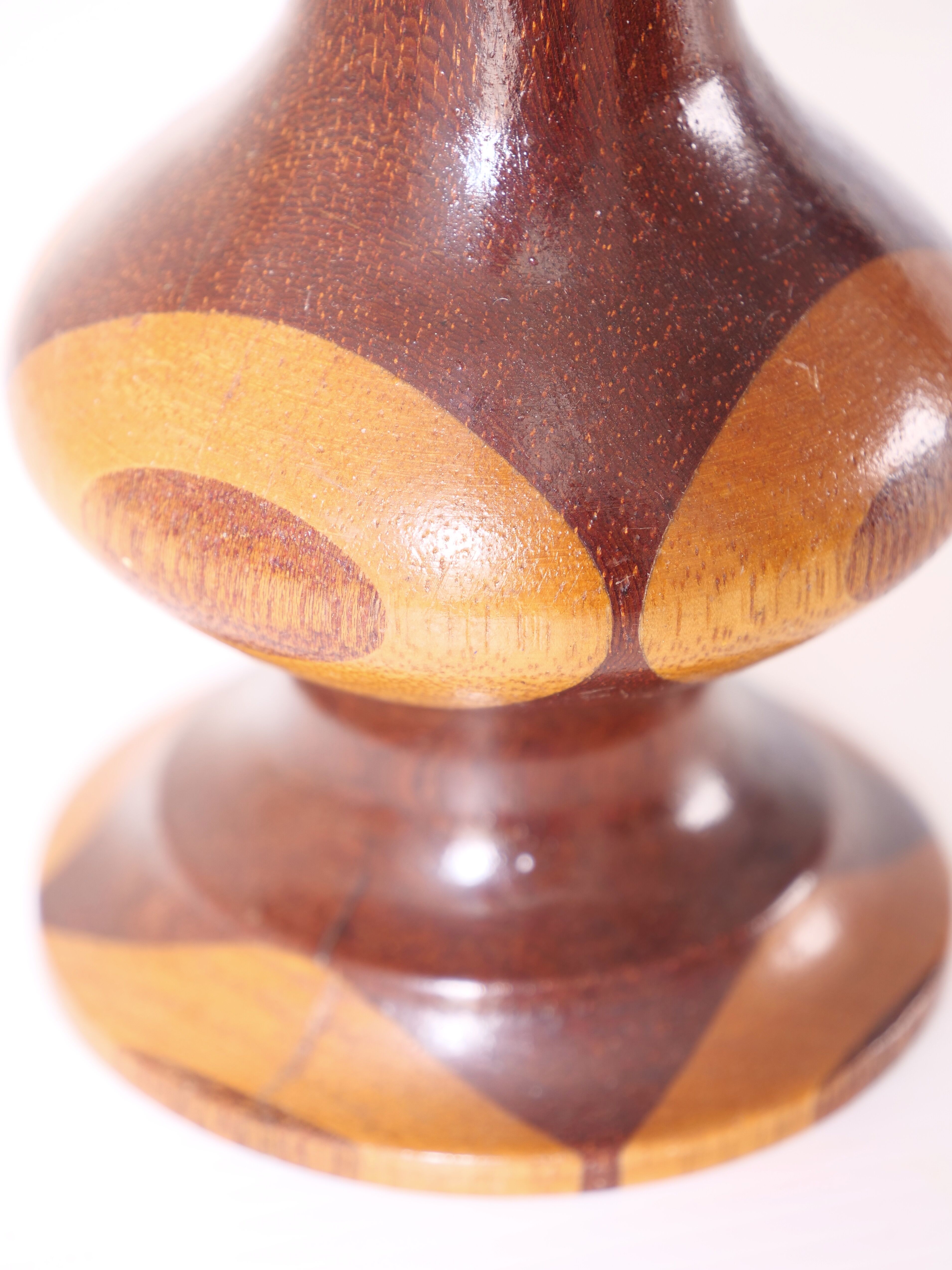 Artistic soliflore wooden turned assembly