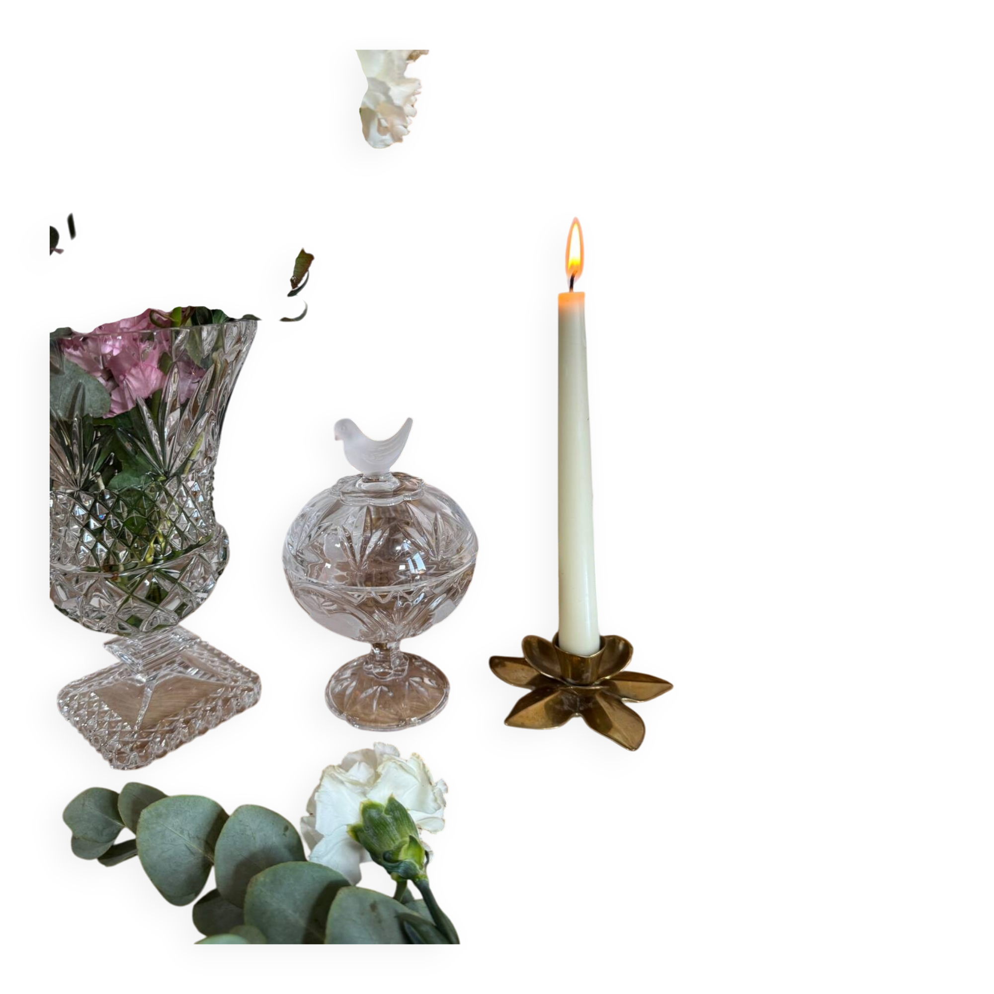 Vintage crystal bird bonbonnière