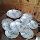 dessert service 10 plates and pie dish. Porcelaine.Art Deco