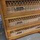 Chest of drawers vintage rattan and oak compass feet