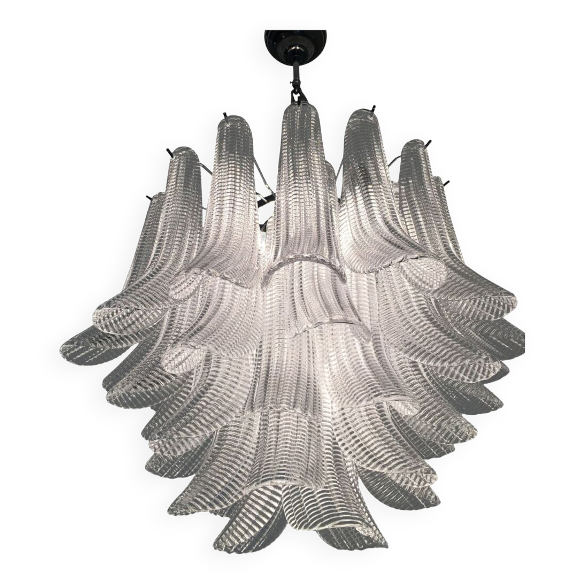 Striped “selle” murano glass chandelier