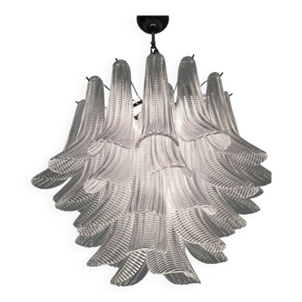 Striped “selle” murano glass chandelier