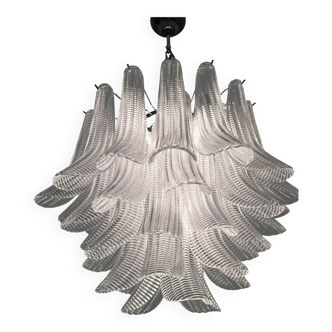 Lustre rayé en verre de murano « selle »