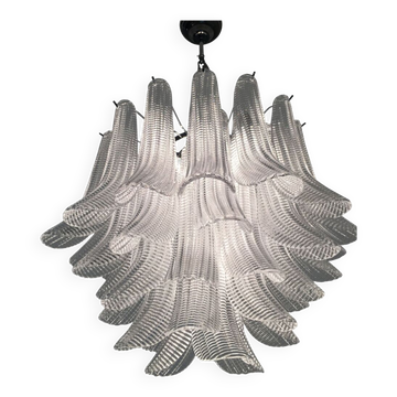 Striped “selle” murano glass chandelier