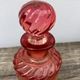 Old bottle pink Baccarat ancient crystal perfume / toilet accessory