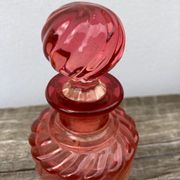 Old bottle pink Baccarat ancient crystal perfume / toilet accessory