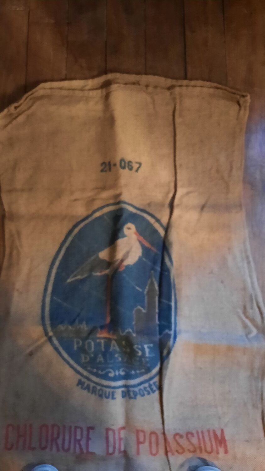 Set of 5 bags in burlap potash from Alsace