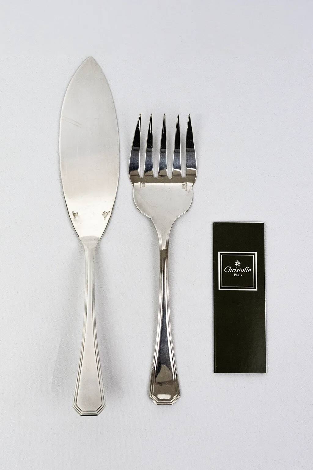 Christofle America silver-plated fish service cutlery, Luc Lanel