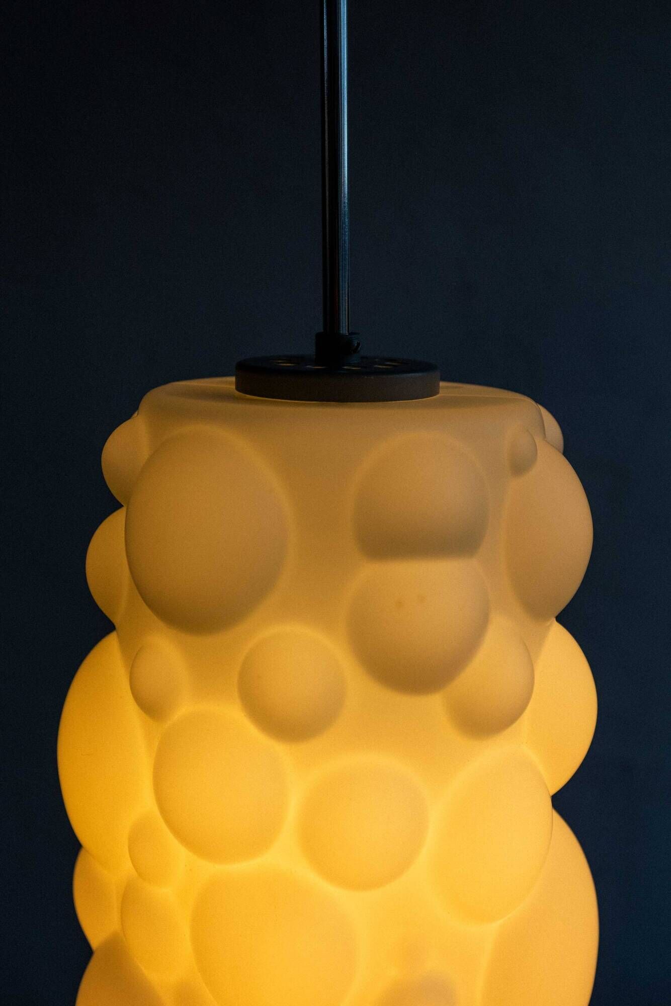 Vintage Czech Hanging Lamp by Osvětlovací Sklo, 1970s