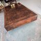 Table basse marqueterie bois de loupe 1970