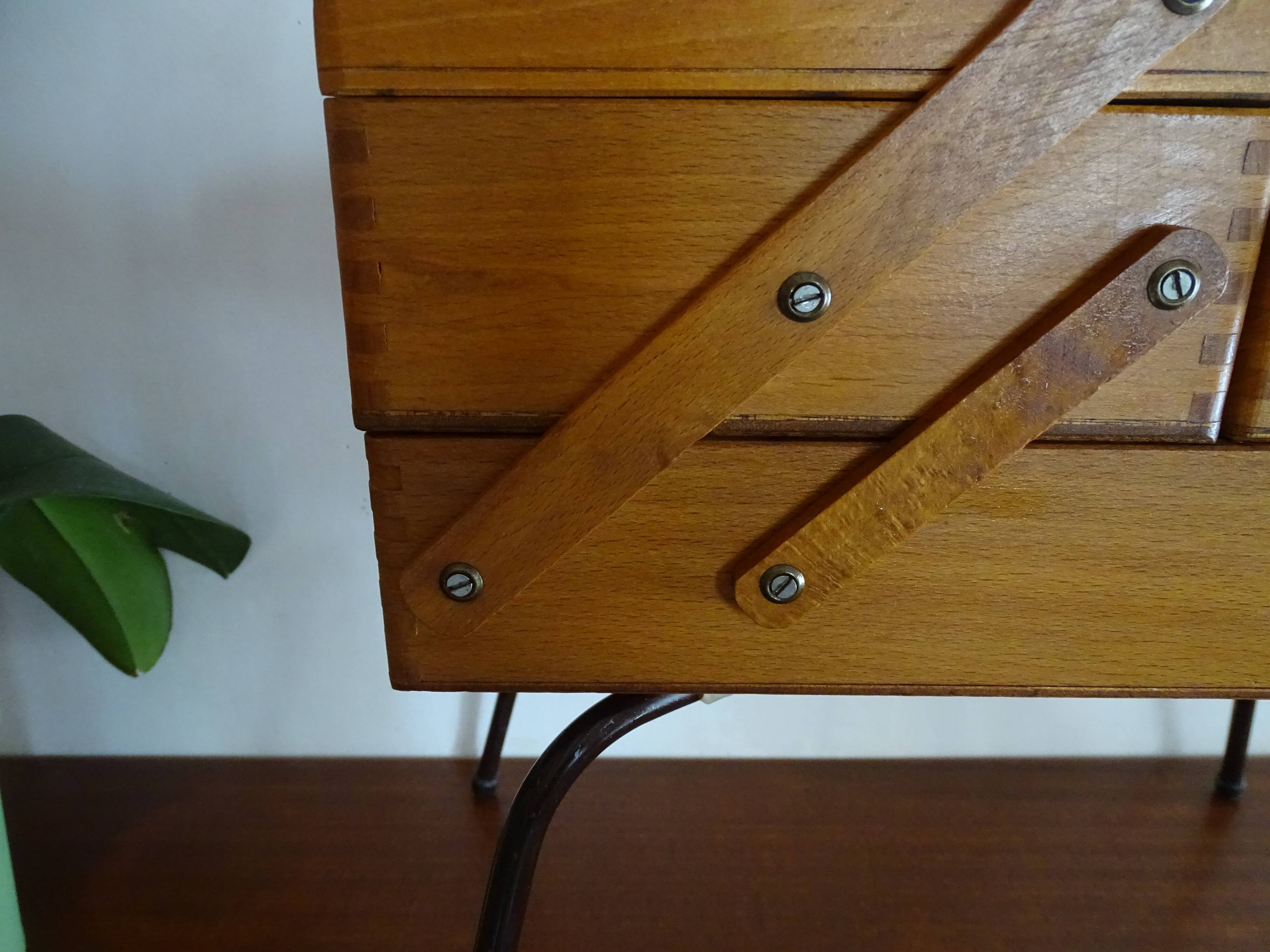 Vintage wood standing worker