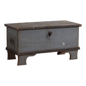 Ancienne malle en bois avec verrouillage d’origine (c.1900) #16
