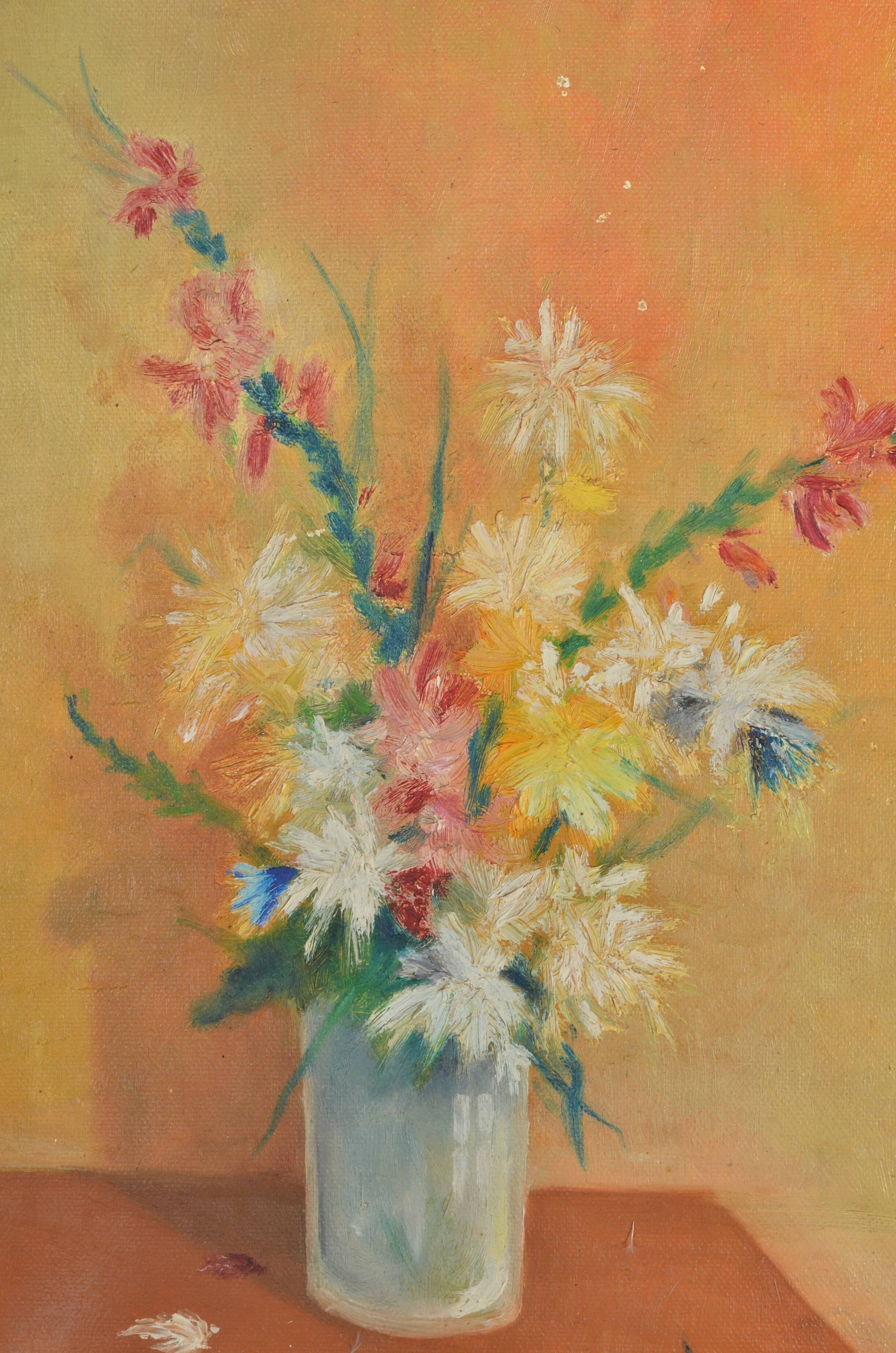 Oil on canvas bouquet of flowers