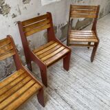 4 vintage Plywood chairs 80s