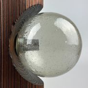 60s 70s Wall Lamp Wood Glass Wall Sconce Brutalist Temde Leuchten Switzerland