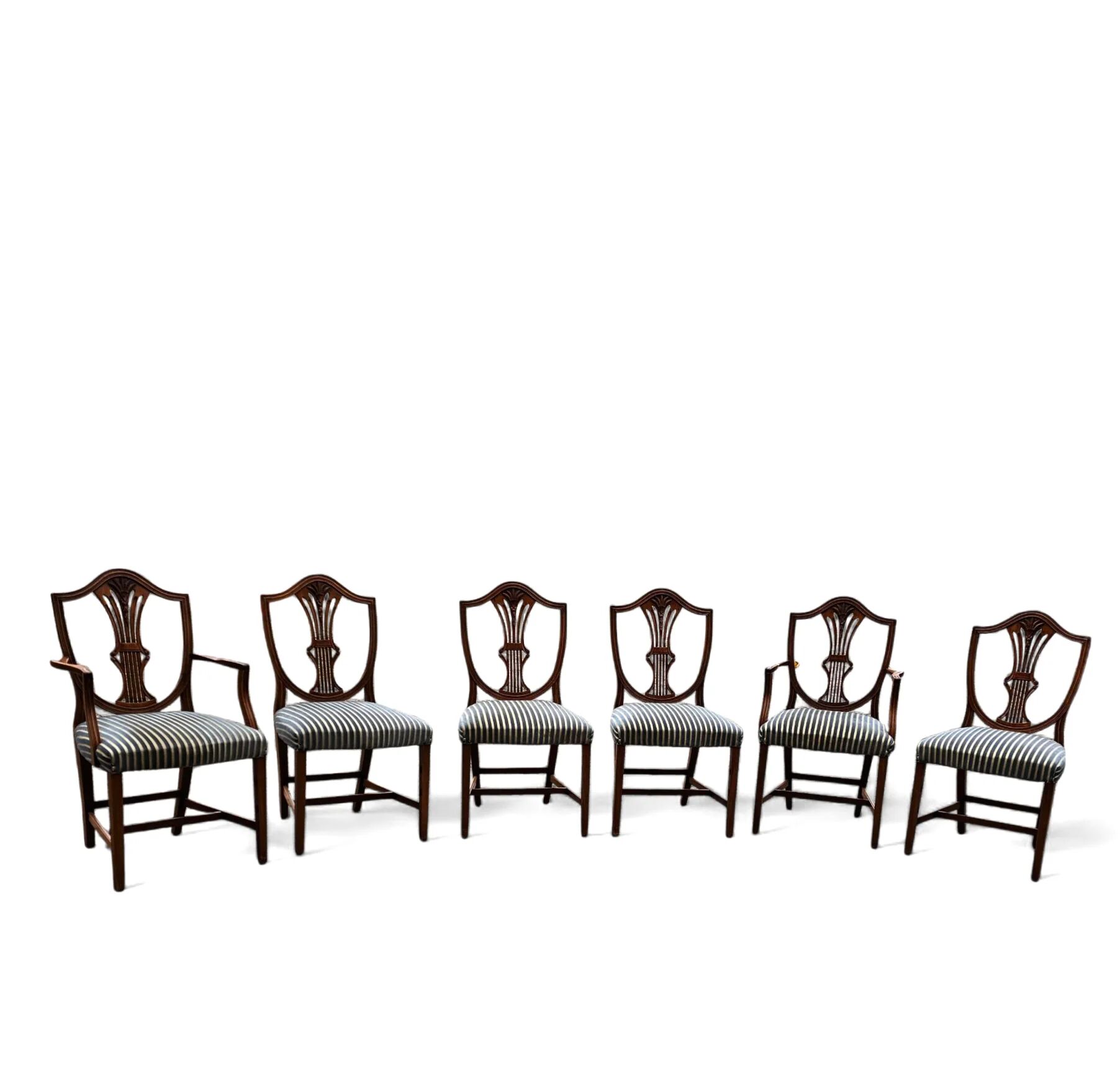 6 x English mahogany Hepplewhite chairs / 1920s