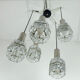 1960s mid century PENDANT LIGHT 5-light cascading lamp faceted glass and chrome