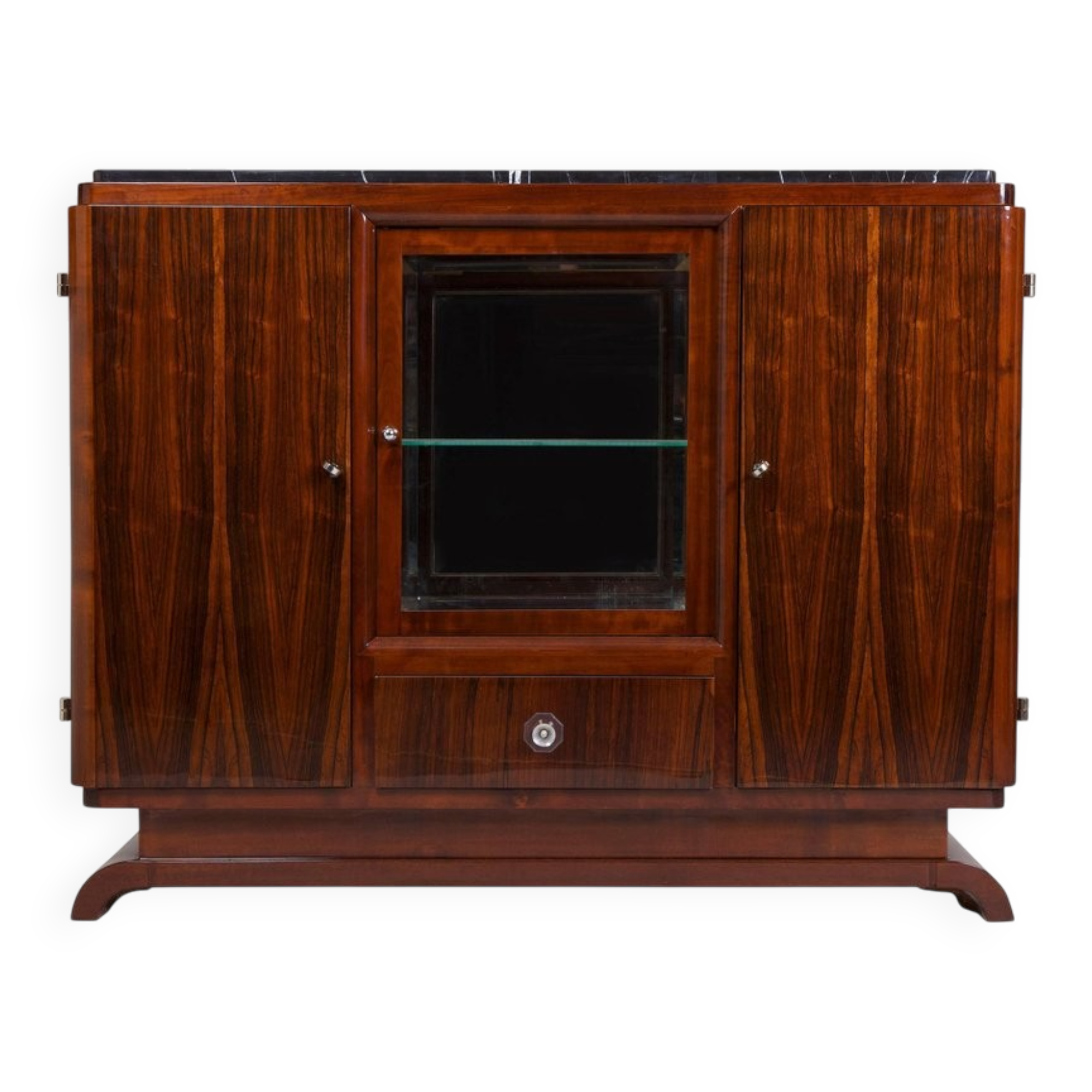 Vintage Art Deco French Sideboard with Marble Desk, 1930s