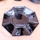 Set of 6 medium black coffee cups and saucers ARCOROC "Octime"