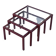 Nesting tables in burgundy lacquered metal and brass, France 1950s