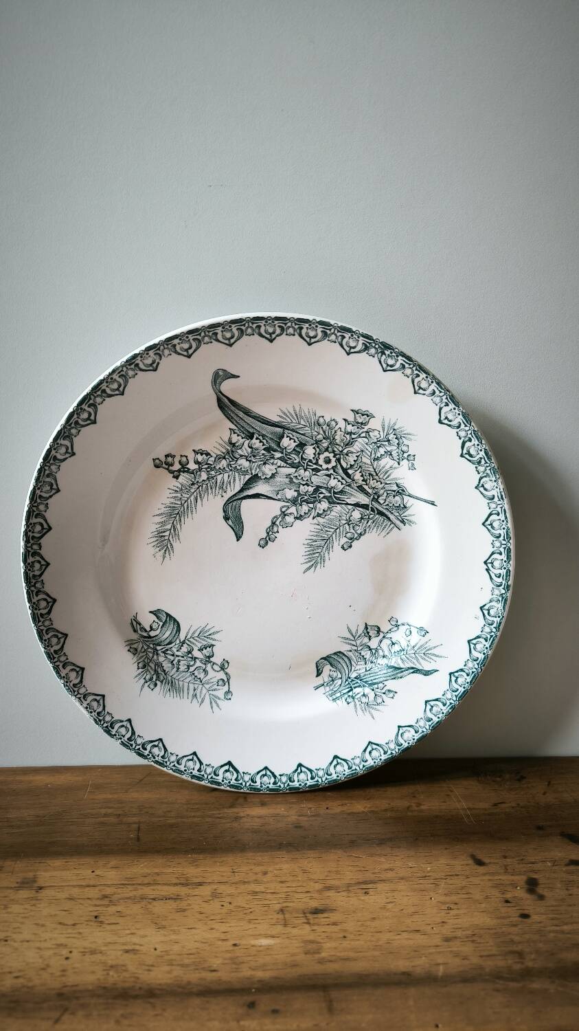 Vintage plate st amandinoise St Amand France lily of the valley motif