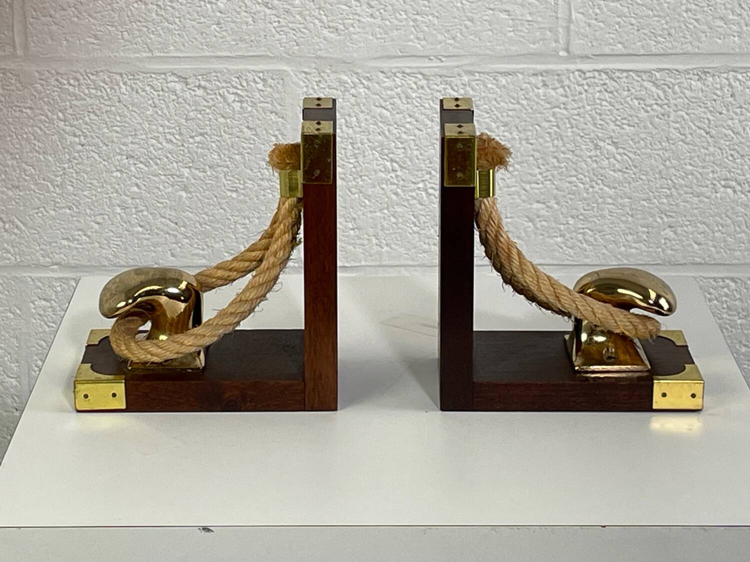Vintage wood and gold bookend