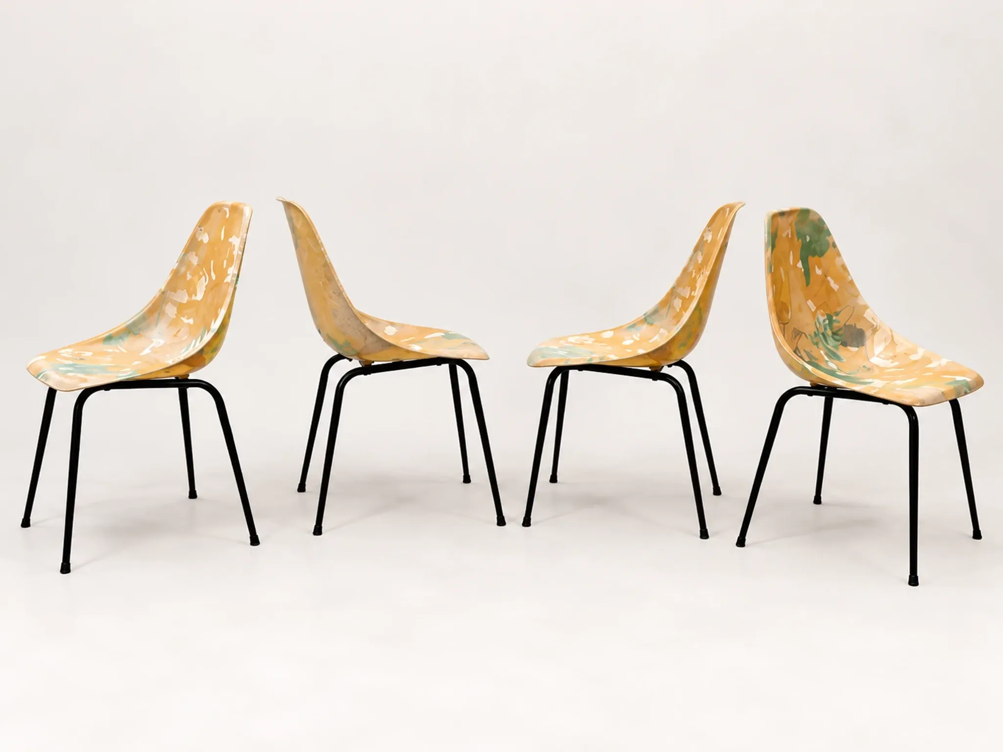 Set of 4 chairs La Cigogne by René-Jean Caillette – 1950s/60s