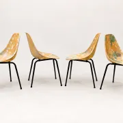 Set of 4 chairs La Cigogne by René-Jean Caillette – 1950s/60s