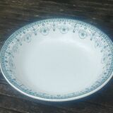 Large round ironstone serving dish from the Moulin des Loup earthenware factory