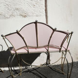 Pink shapeica serving table with chair 1960