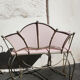 Coiffeuse en formica rose avec fauteuil capitonné 1960