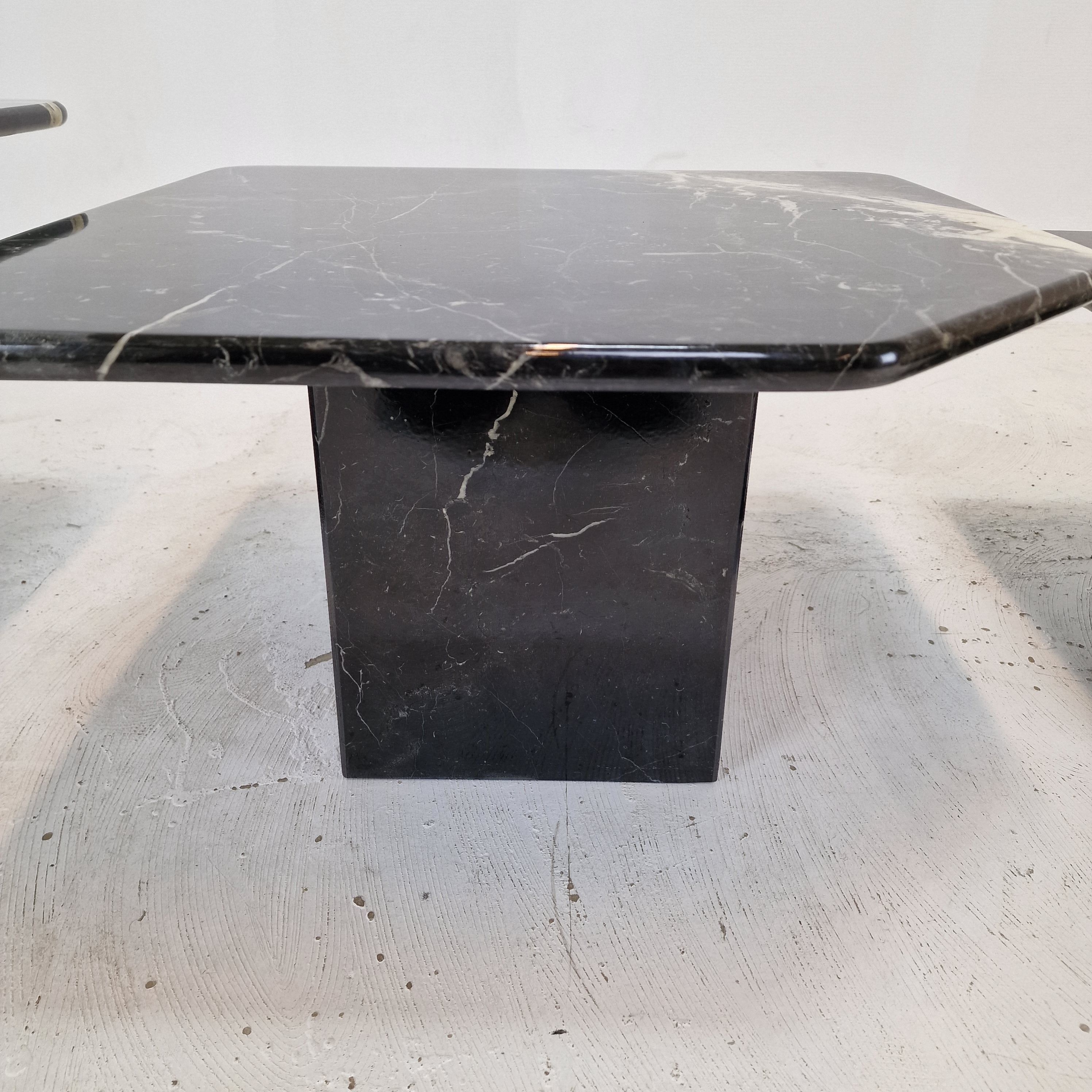 Set of 3 Italian Marble Coffee or Side Tables, 1970s