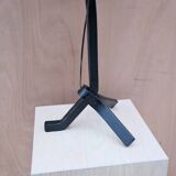 Modernist wrought iron lamp with wool lampshade, France 1950