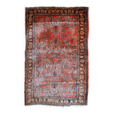Handmade antique Persian Sarouk rug 4' x 6.8' (122cm x 207cm) 1920s - 1B784