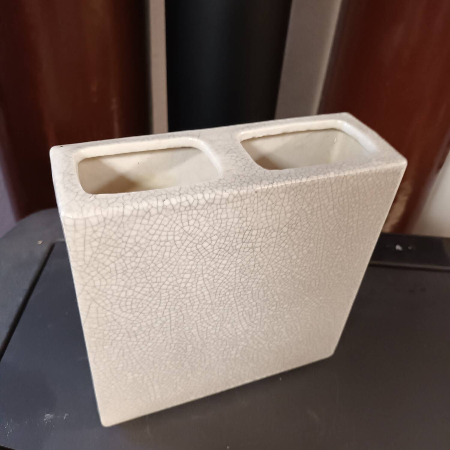 Vintage cracked ceramic vase