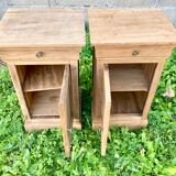 Bedside tables made of natural wood