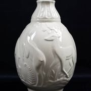 Art Deco vase with 6 deer in earthenware – C. Catteau Boch Frères La Louvière