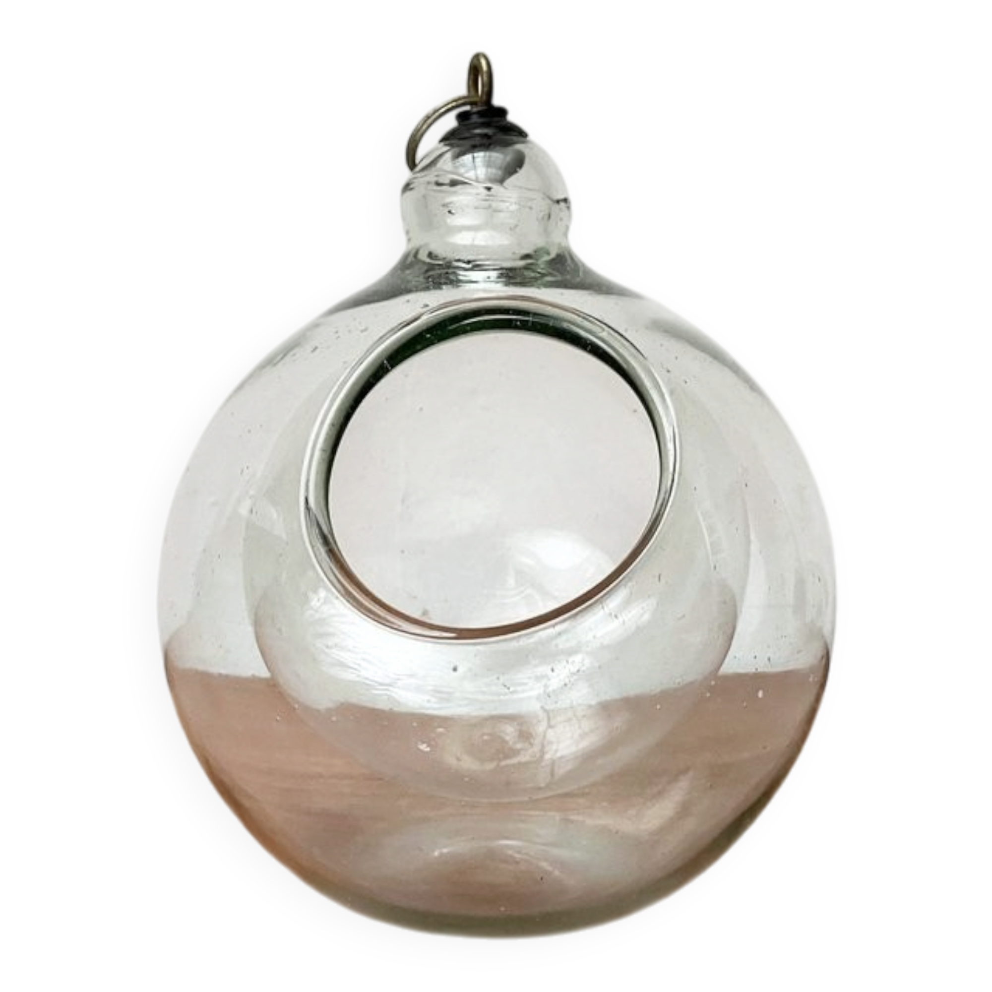 Mid-century glass hanging planter, 1960s