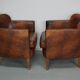 Vintage Dutch Cognac-Coloured Leather Club Chair, Lot of 2