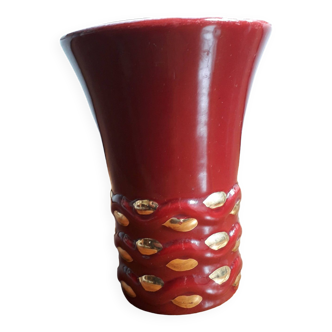 Vintage ceramic vase signed Arc