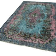 Handmade antique turkish 1970s 170 cm x 272 cm blue rug