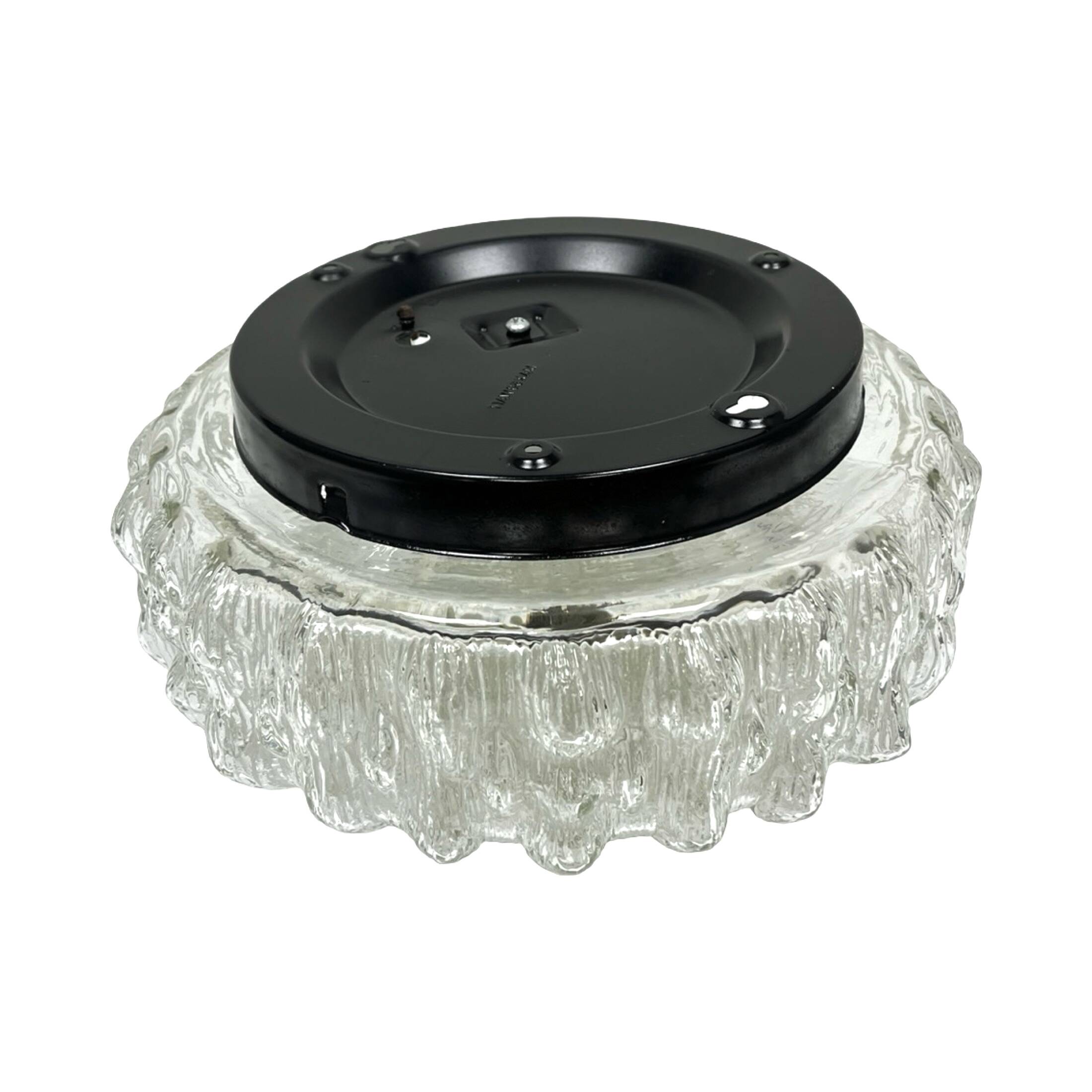 Crystal Ceiling Lamp, Wall Lamp RZB 32310 Floral Motif / Ice Glass, Germany