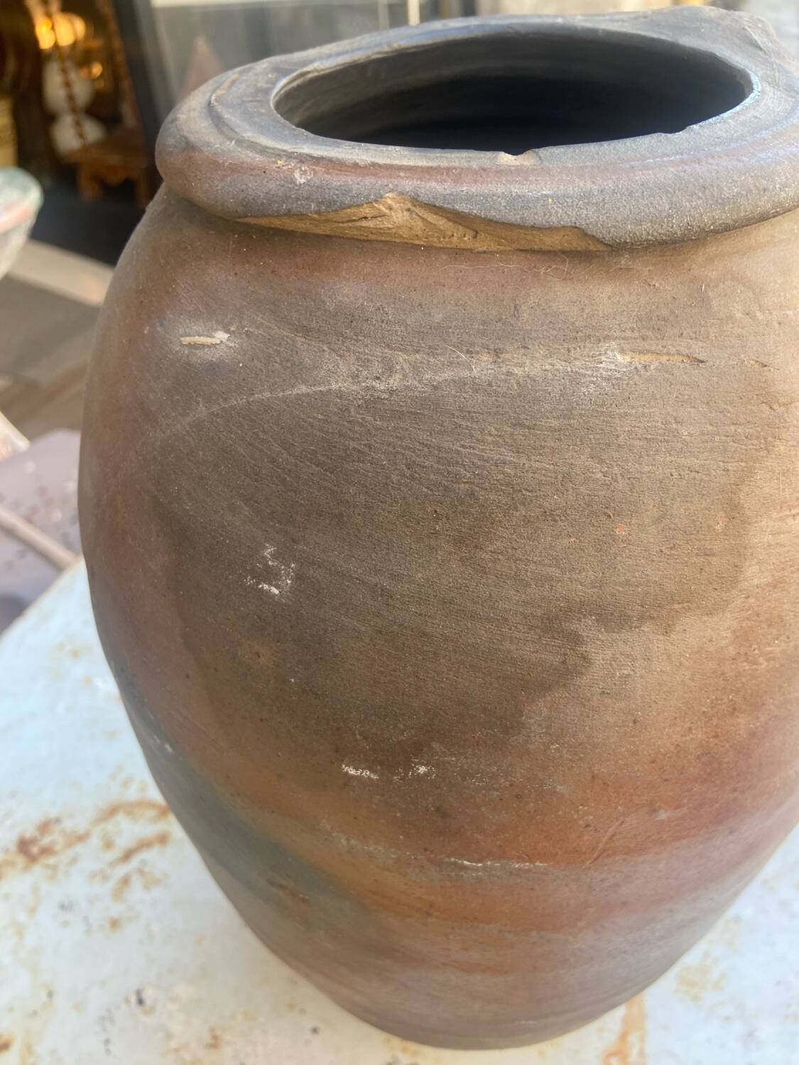 Large old terracotta vase