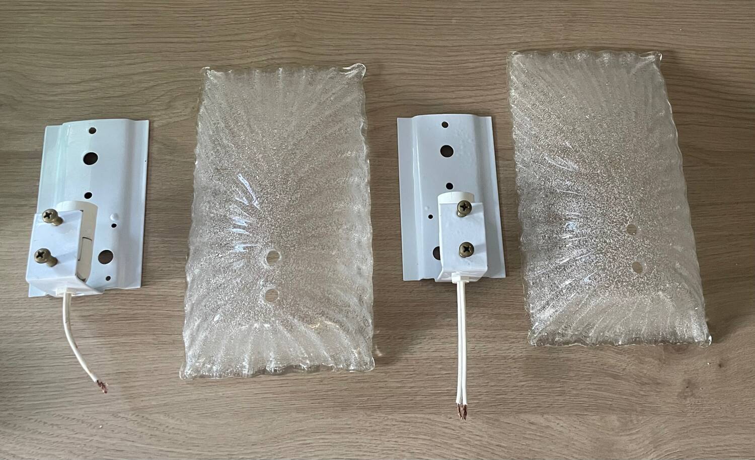 Graniglia Wall Sconces in Murano Glass attributed to Mazzega, Italy, 1980s