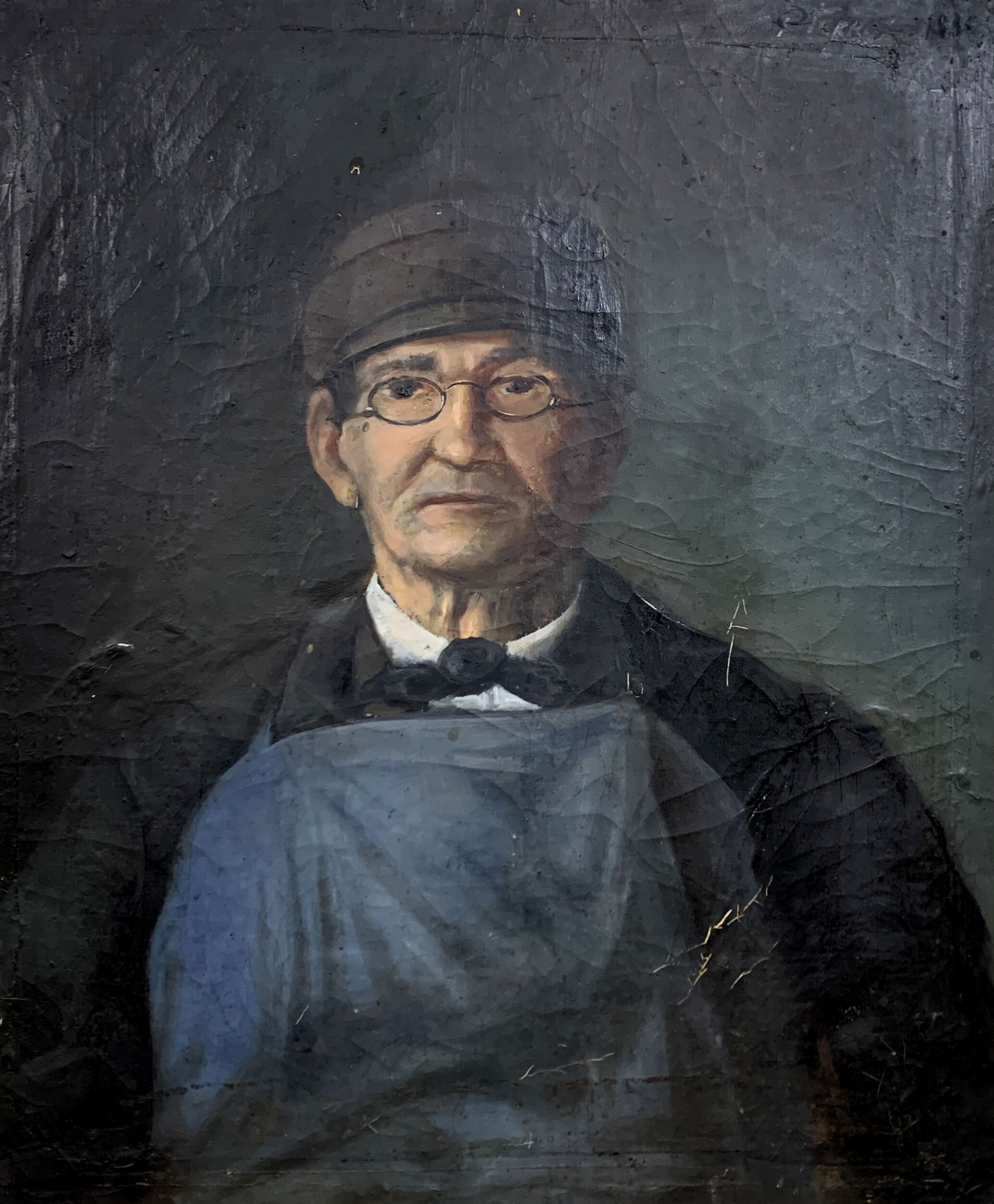 Huile sur toile figurant un portrait d'homme, École française de la fin du XIXème siècle